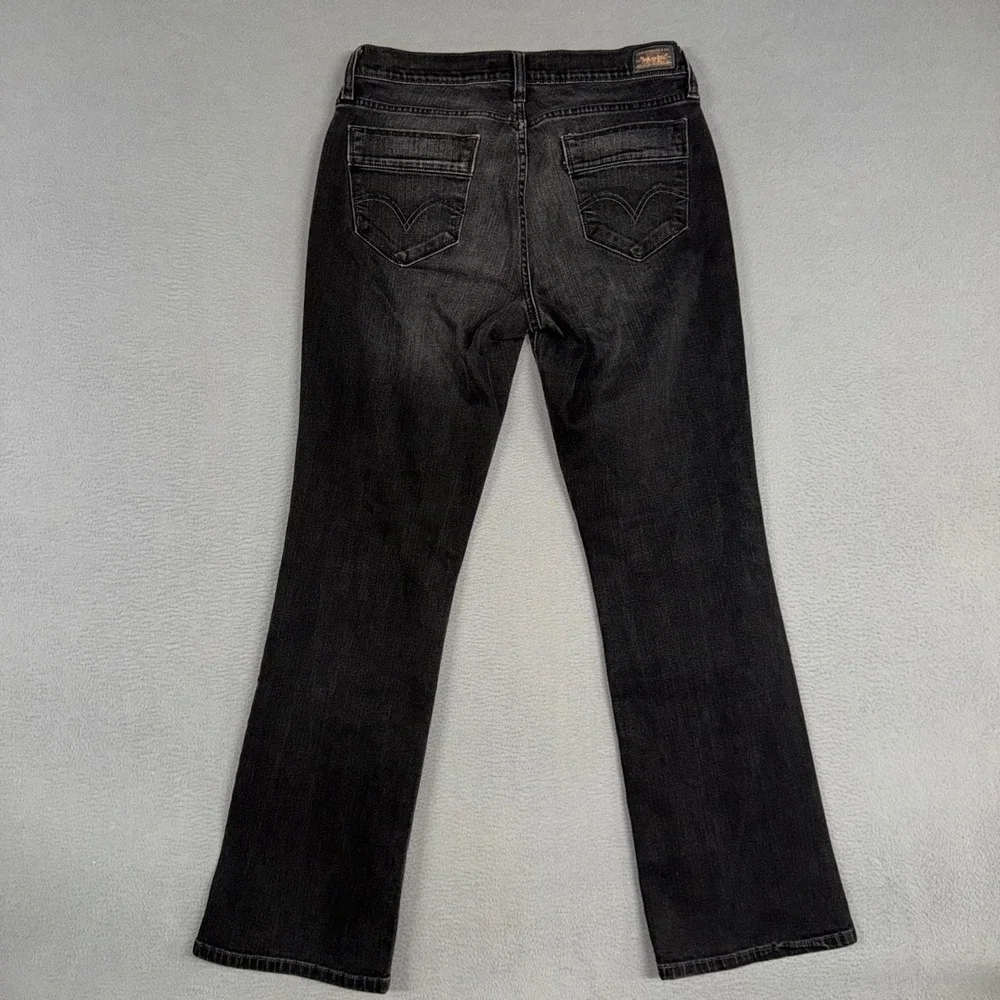 Levis Jeans Women 12 Black 529 Curvy Boot Cut Faded Mid Rise Stretch Denim